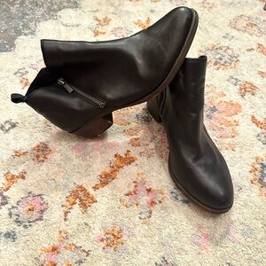 Black Leather Lucky Brand Ankle Boots